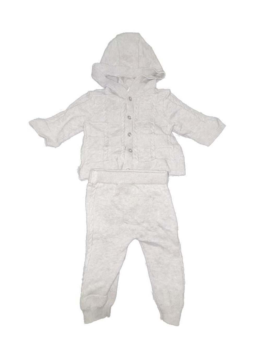 Little Me Baby Boy Two-Piece Cable Knit Hoodie and Pants Set